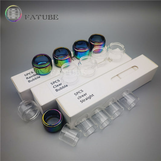 5PCS FATUBE Straight  Bubble Clear  Rainbow Spare GLASS TUBE Cup Independent Carton customized ( model or size U need)ABCD