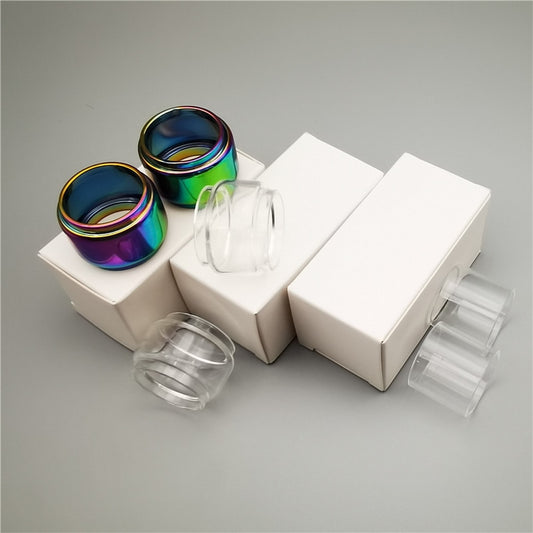 2PCS FATUBE Straight  Bubble Clear Rainbow Spare GLASS TUBE Cup Independent Carton customized (model or size U need)ABCD