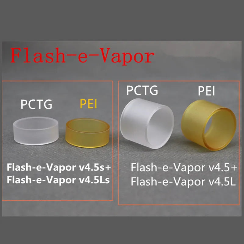 Flash-e-Vapor V4.5S+ / V4.5LS / V4.5+ / v4.5L PCTG PEI TUBE Measuring Cups PLUS Flash e Vapor FEV FEV-e 4.5ml