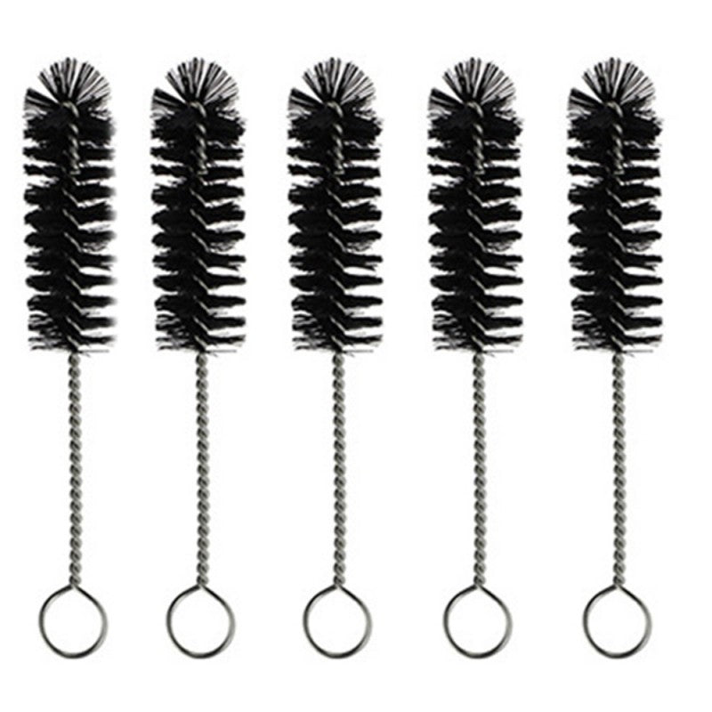 Straw Joint Stainless Steel Cleaning Brush With Handle DIY Tools Black 5Pcs