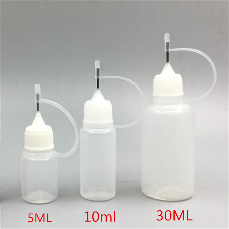 Straw Joint 5ml 10ml 30ml Capacity PE E-liquid Bottle Squeezable With Needle Cap 1Pcs